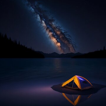 Milky Way above a lake