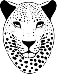 illustration of a Leopard head | vector art of a Leopard face