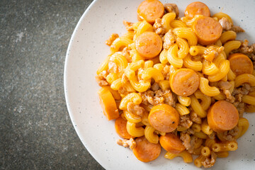 macaroni sausage and minced pork