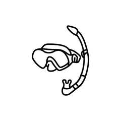 Diving mask black line icon. Pictogram for web page