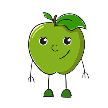 Happy Fruit Characters_Green Apple