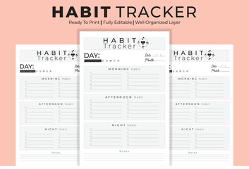 Vector habit tracker 365 days kdp interior