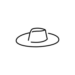 Summer beach hat black line icon. Pictogram for web page