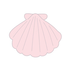 貝がらの手書き線画ベクターイラスト