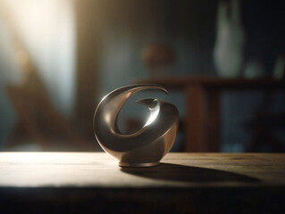 Minimalist Delight: A Simple Shape on the Table. Generative AI