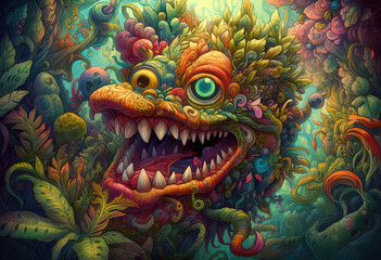 Fantasy creature. cartoon color story. sketch art for artist creativity and inspiration. generative AI