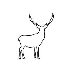 Obraz premium Elk outline icon. North American Animal vector illustration in trendy style. Editable graphic resources for many purposes.