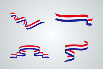 set of flag ribbon with palette colors of croatia for independence day celebration decoration