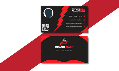 Creative and modern business card template.Vector design formal red modern business card.Clean professional business card template.Vector illustration template..