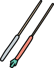 2本の手持ち花火のカラーイラスト