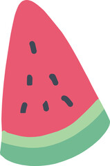食べやすく切ったスイカのイラスト