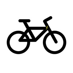 Electric bicycle icon on white background