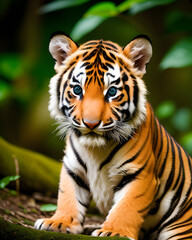Obraz premium Bébé Tigre.IA générative.