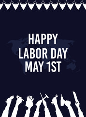 International labor day concept hand drawn vector illustration