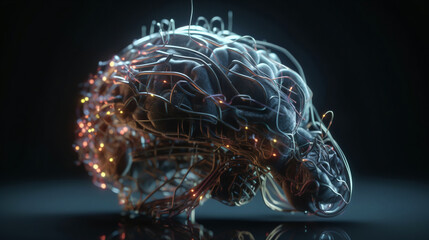 Artificial intelligence brain. Generated by a neural network