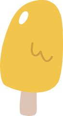 黄色い棒アイスのイラスト