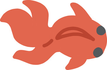 泳ぐ金魚の主線なしカラーイラスト