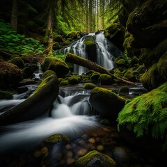Majestic Forest Waterfall