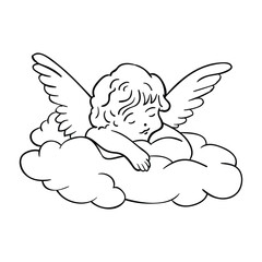 Hand drawing style of cupid vector. Suitable for tattoo
 art design.