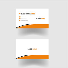 Naklejka premium modern business card design . double sided business card design template .orange business card
