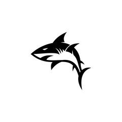 simple shark icon illustration vector, modern shark logo