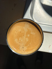 Espresso Cream or Cream Top View in Sunlight.