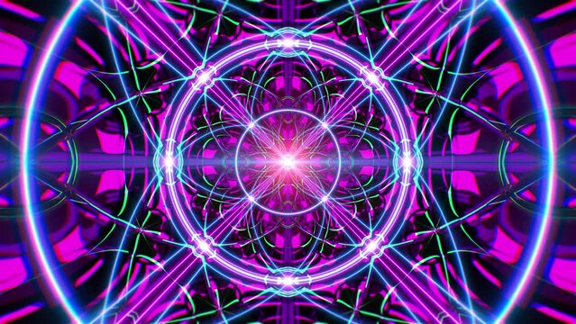 Vibrant color modern geometry pattern VJ loop background