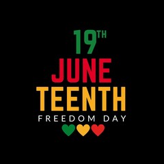 Juneteenth Independence Day. Freedom or Emancipation Day. Annual American holiday banner