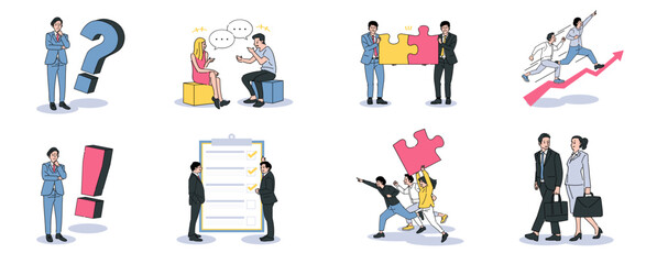 Fototapeta premium 人物 ビジネスおしゃれイラスト素材