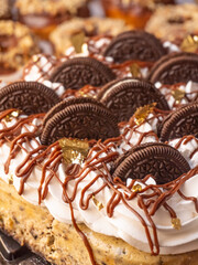 White meringue topped cookie cake