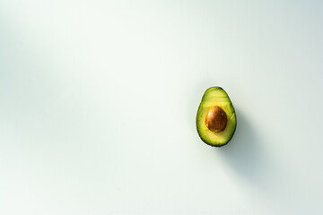Avocado collection isolated on white. Avocado half Clipping Path. Avocado studio macro shooting