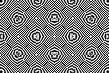 Abstract Seamless Geometric Pattern. Black and White Texture.