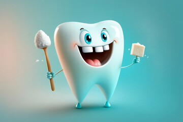 A happy teeth mascot, Generative AI illustrations