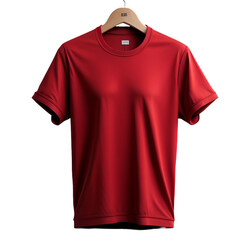 red t shirt isolated white transparent background mockup