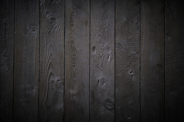 Beautiful wooden background made of boards painted black.