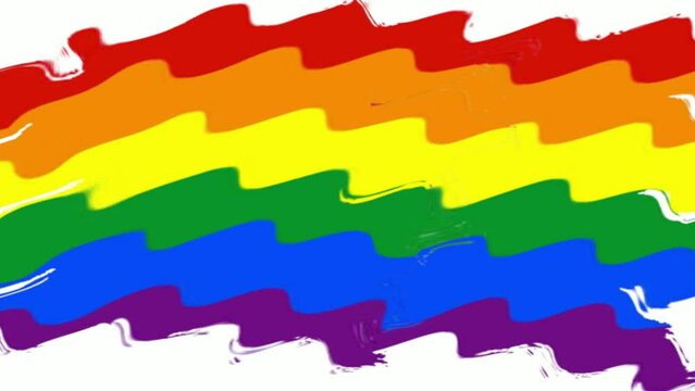 Illustrated footage of the lgbt flag, cool and interesting.