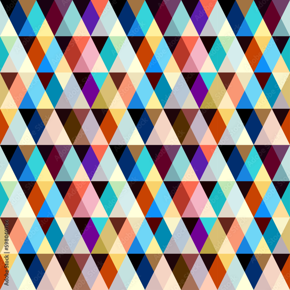 Poster Classic argyle seamless pattern background. Vector image. Triangles pattern.