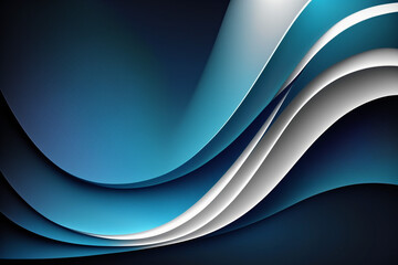 青色曲線デザインの背景素材：AI生成画像