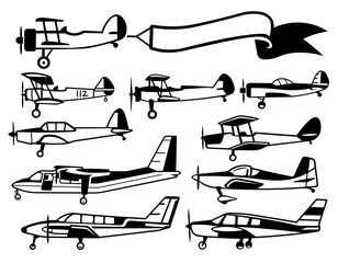Airplane SVG bundle, Biplane SVG, Airplane banner SVG, Plane SVG, Fighter Airplane SVG, Biplane icon © Nina