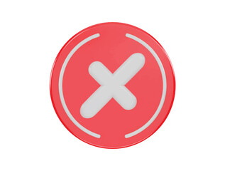 cancel icon 3d rendering vector illustration