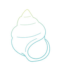貝がらの手書き線画ベクターイラスト