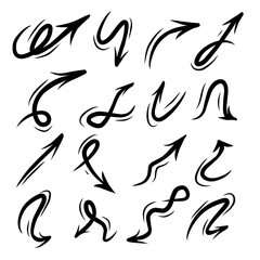 Hand drawn arrow vector icons set. sketch arrow design for business plan and education