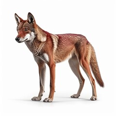 Fototapeta premium Red Wolf isolated on white background (Generative AI)