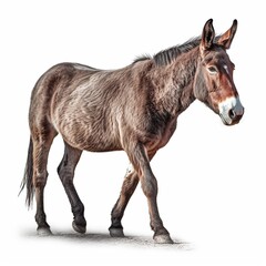Obraz premium Mule isolated on white background (Generative AI)