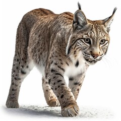 Naklejka premium Bobcat isolated on white background (Generative AI)