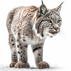 Obraz na płótnie Canvas Bobcat isolated on white background (Generative AI)