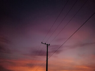 a very beautiful sunhasset on one of the roads in aceh, indonesia