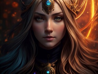 Beautiful woman. Goddess of Time. (Created with Generative AI technology)