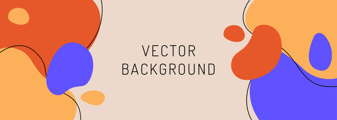 Vector web banner template with abstract design.