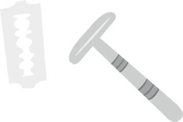 Reusable razor vector. Shaving equipment 